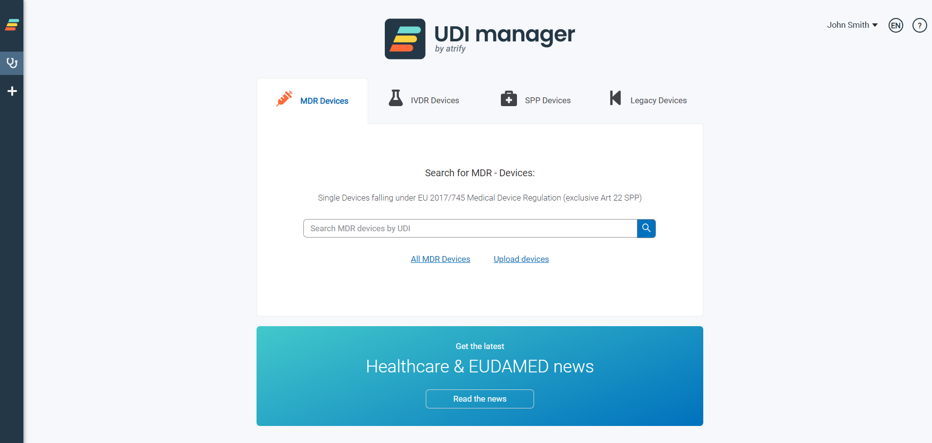 Preview of the UDI Manager 